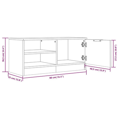 TV Cabinet High Gloss White 80x35x36.5 cm Engineered Wood