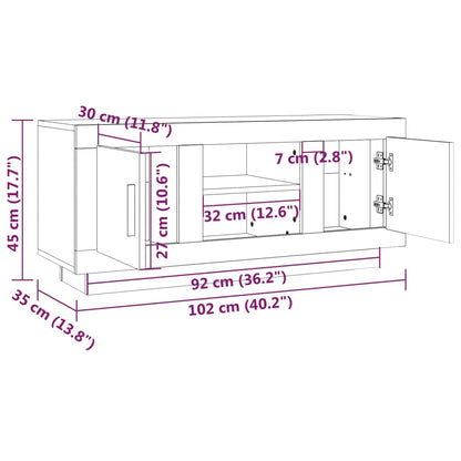 TV Cabinet Concrete Grey 102x35x45 cm Engineered Wood