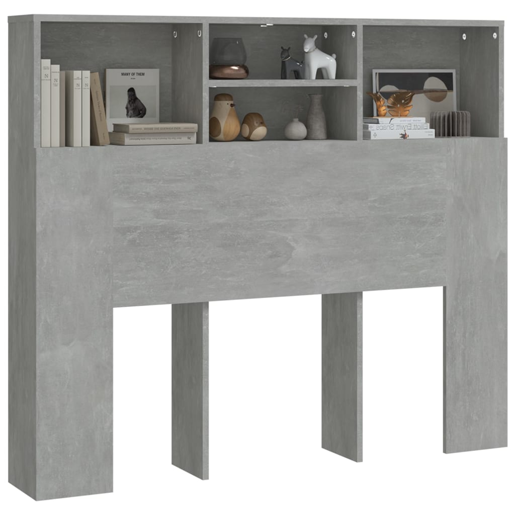 Headboard Cabinet Concrete Grey 120x19x103.5 cm