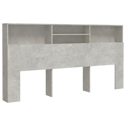 Headboard Cabinet Concrete Grey 200x19x103.5 cm