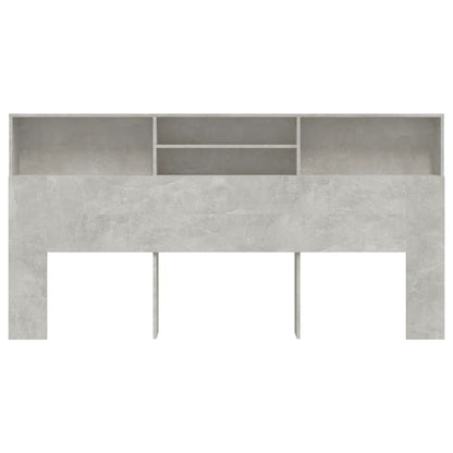 Headboard Cabinet Concrete Grey 200x19x103.5 cm