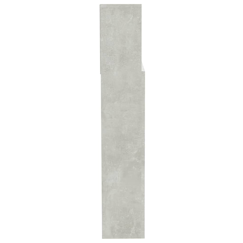 Headboard Cabinet Concrete Grey 200x19x103.5 cm