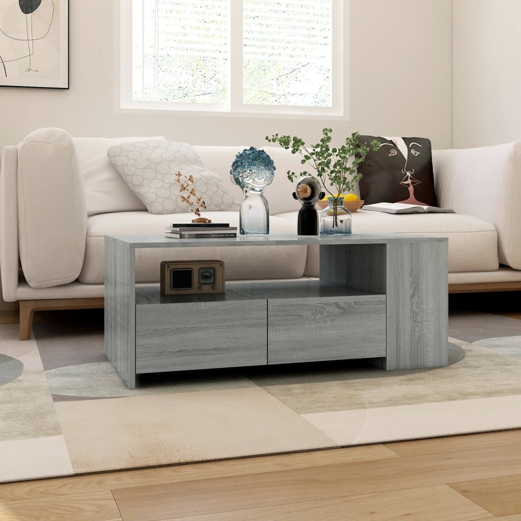 Coffee Table Grey Sonoma 102x55x42 cm Engineered Wood