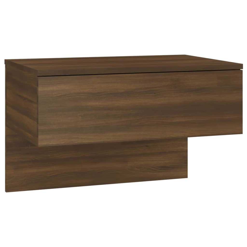 Wall-mounted Bedside Cabinet Brown Oak