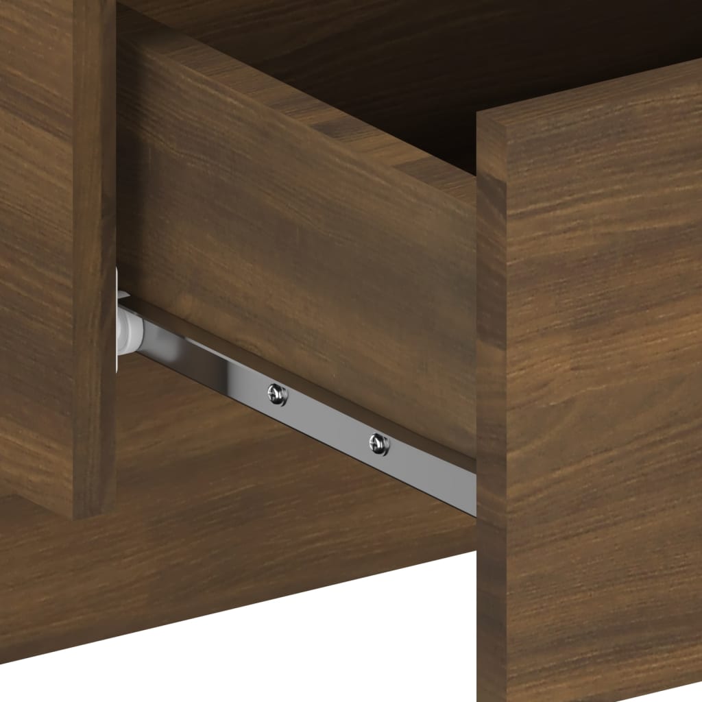 Wall-mounted Bedside Cabinet Brown Oak