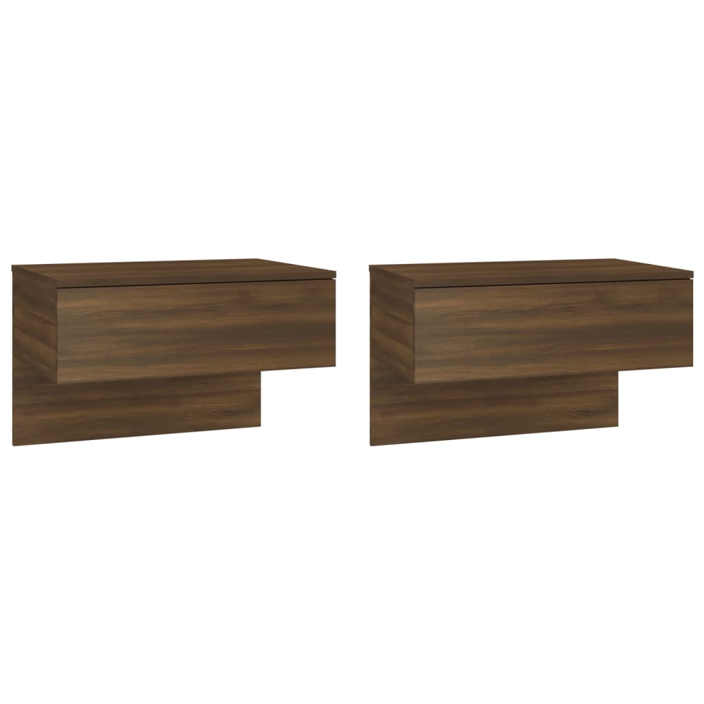 Wall-mounted Bedside Cabinets 2 pcs Brown Oak