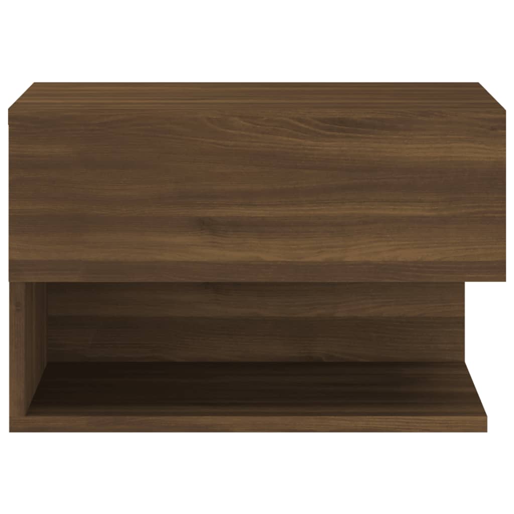 Wall-mounted Bedside Cabinet Brown Oak