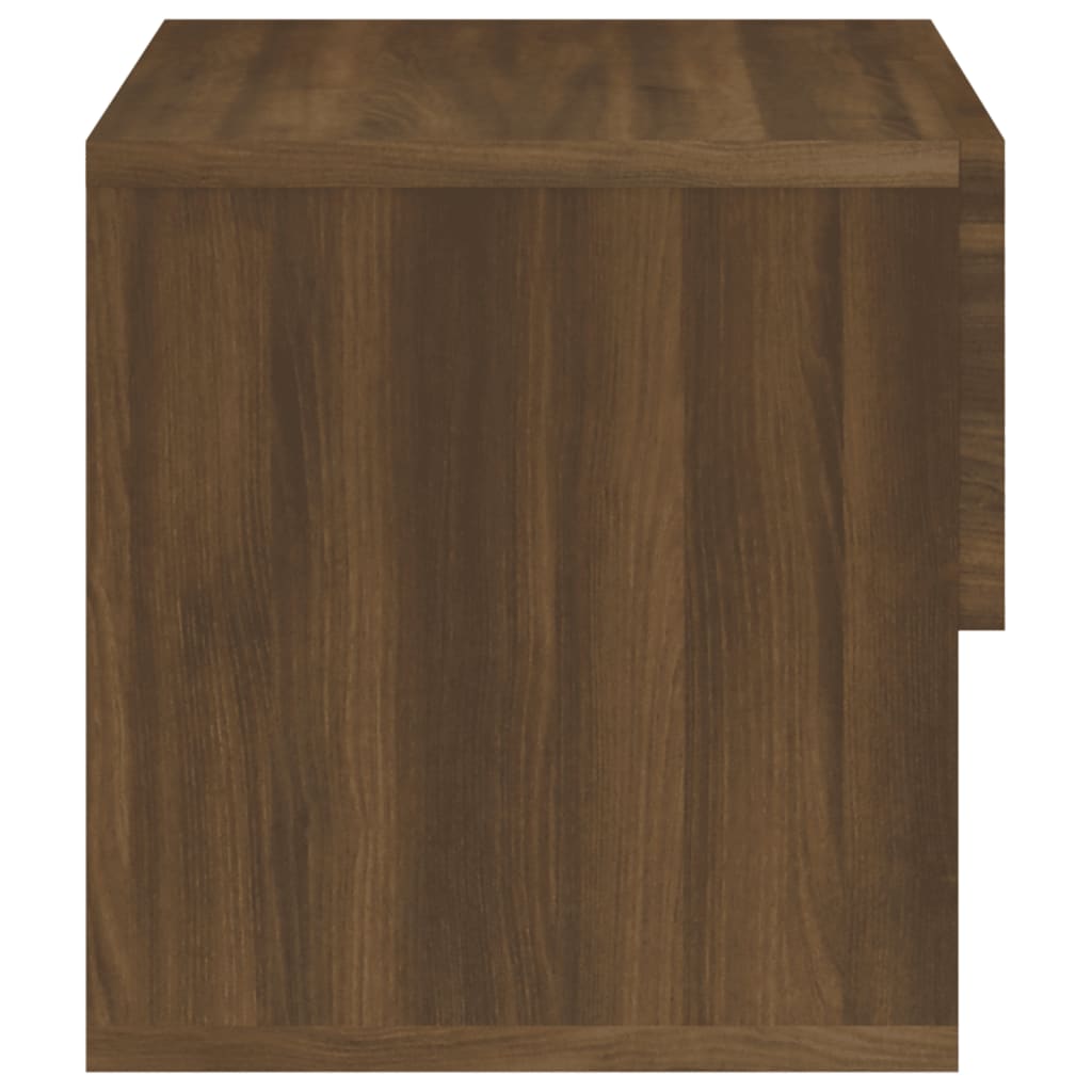 Wall-mounted Bedside Cabinet Brown Oak