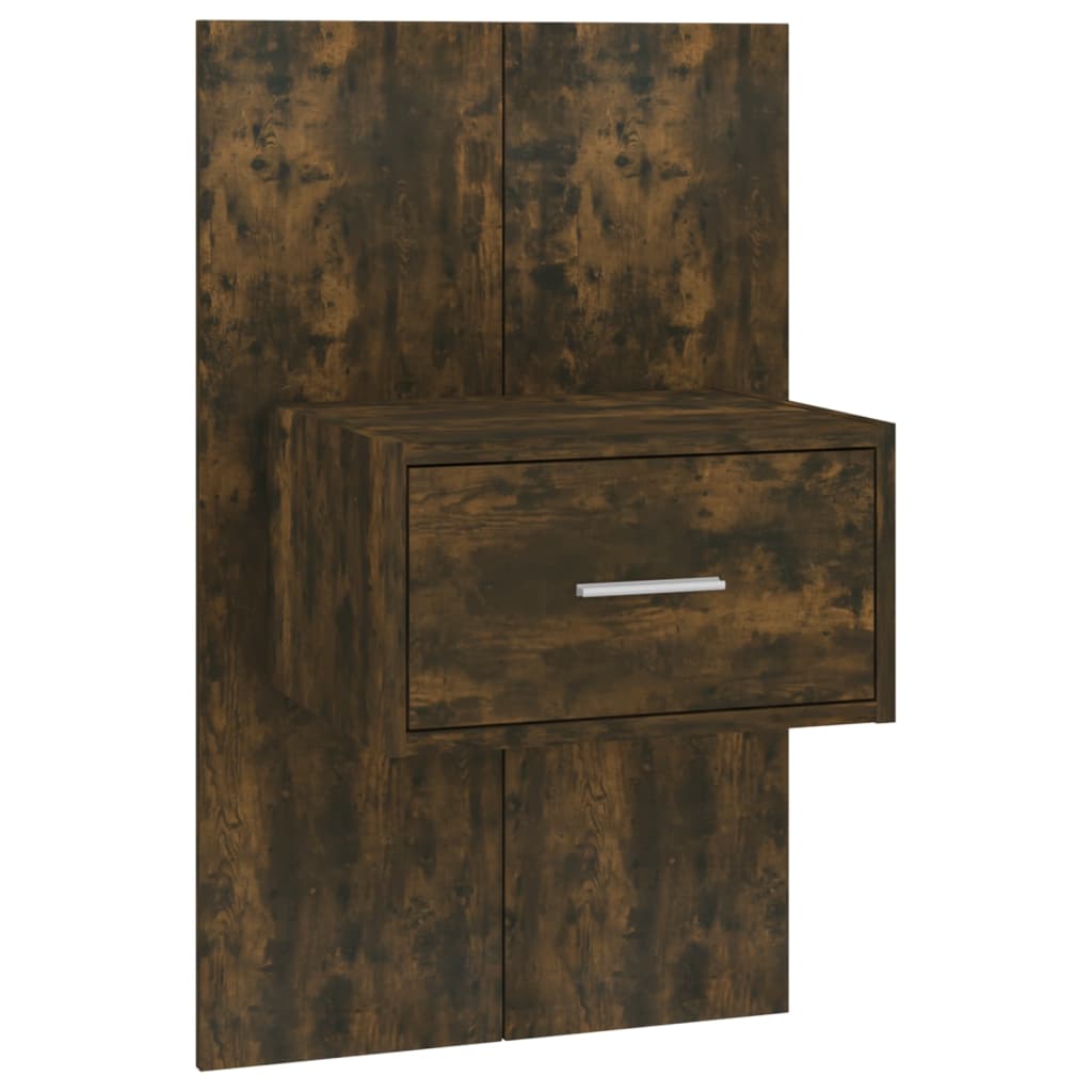 Wall-mounted Bedside Cabinets 2 pcs Smoked Oak