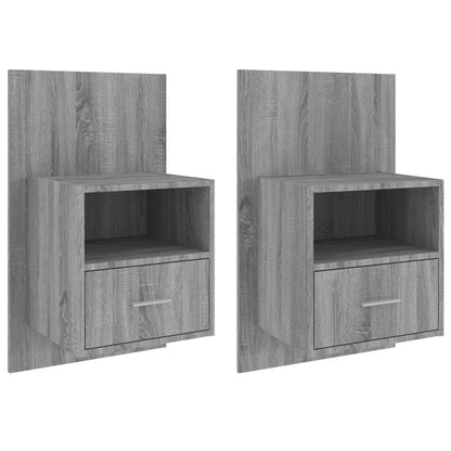 Wall-mounted Bedside Cabinets 2 pcs Grey Sonoma