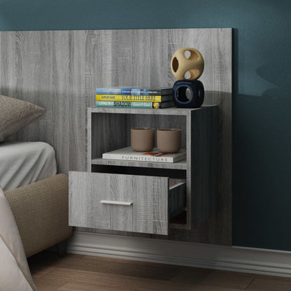 Wall-mounted Bedside Cabinets 2 pcs Grey Sonoma