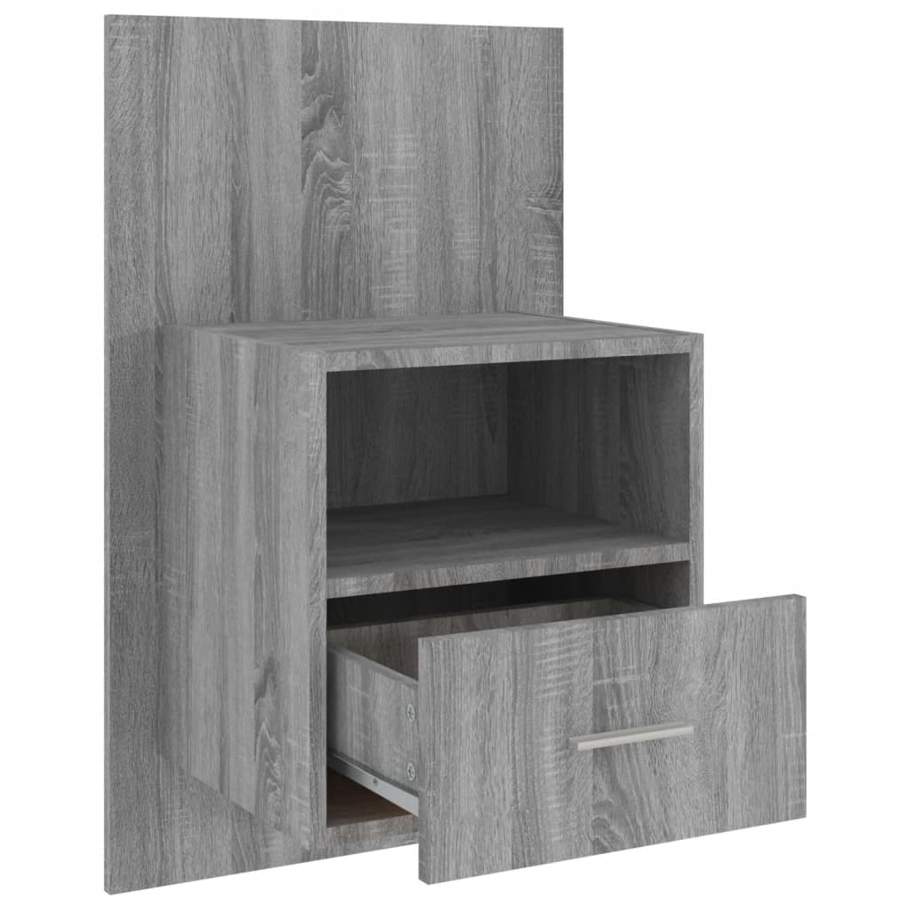 Wall-mounted Bedside Cabinets 2 pcs Grey Sonoma