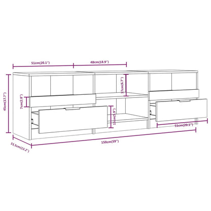 TV Cabinet Brown Oak 150x33.5x45 cm Engineered Wood