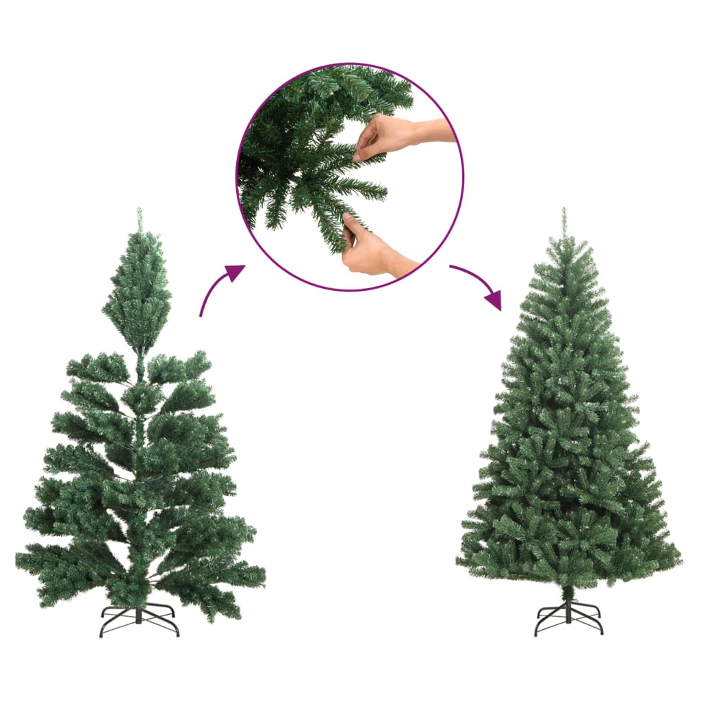 Pre-lit Christmas Tree with Pine Cones Green 195 cm PVC&PE