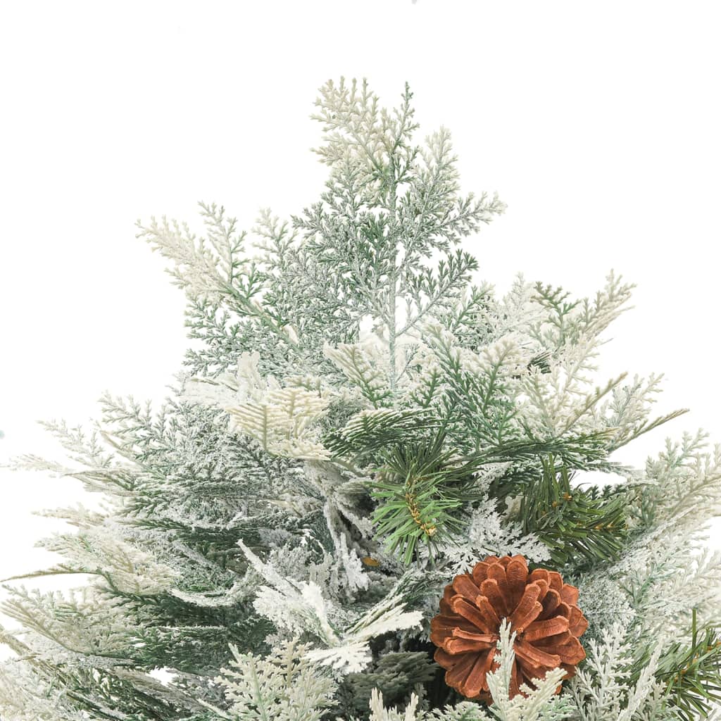 Pre-lit Christmas Tree with Pine Cones Green 120 cm PVC&PE