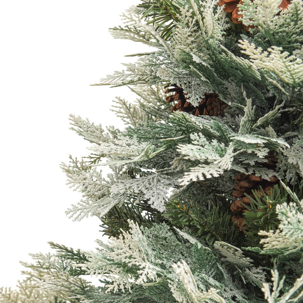 Pre-lit Christmas Tree with Pine Cones Green 150 cm PVC&PE