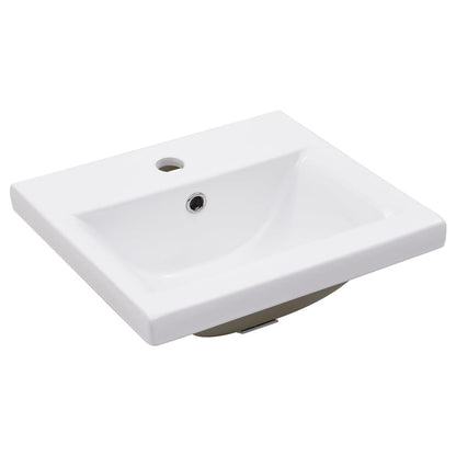 Bathroom Washbasin Frame with Built-in Basin White Iron