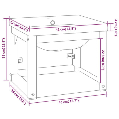 Bathroom Washbasin Frame with Built-in Basin White Iron