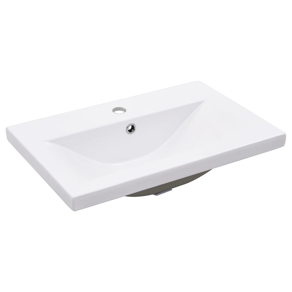 Bathroom Washbasin Frame with Built-in Basin White Iron