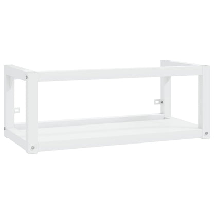 Bathroom Washbasin Frame with Built-in Basin White Iron