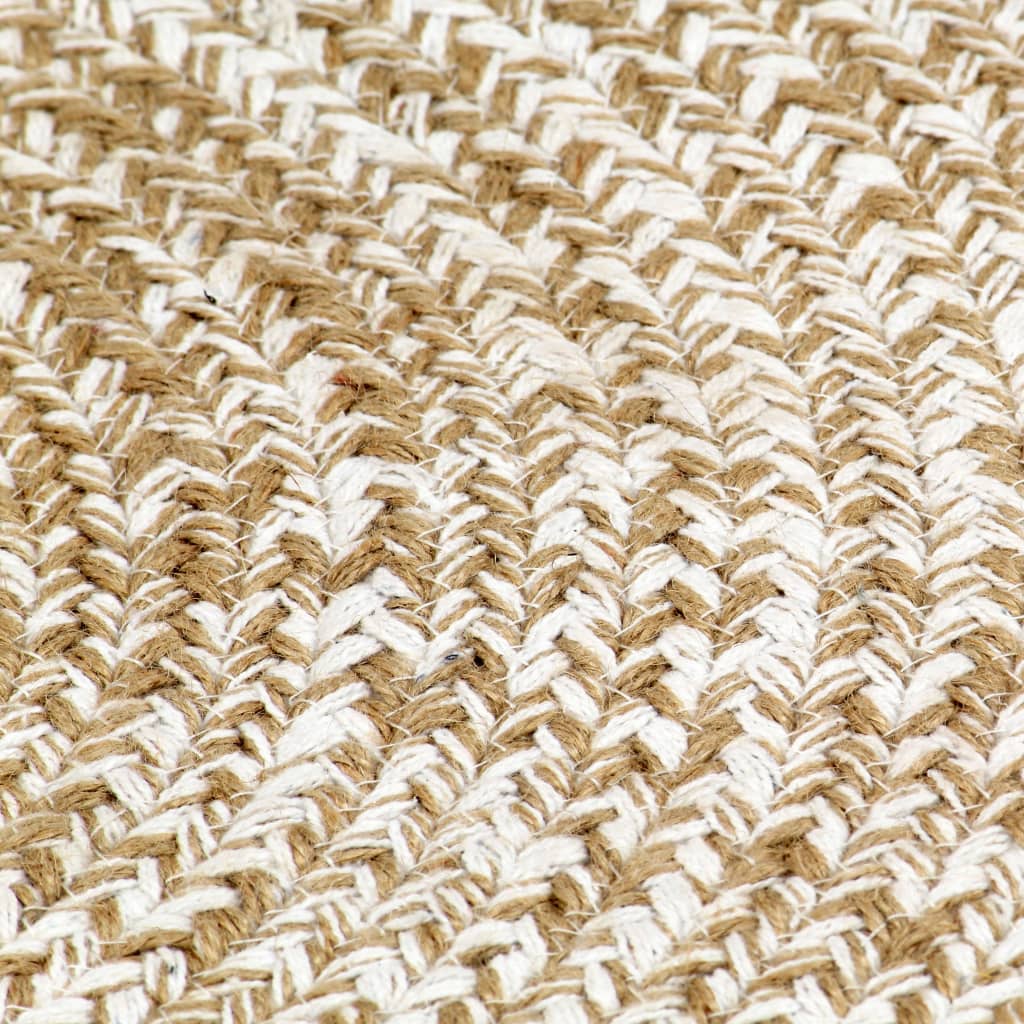 Handmade Rug Jute White and Brown 180 cm