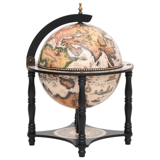 Globe Bar Wine Stand Black Solid Wood Eucalyptus