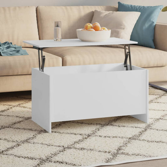 Coffee Table White 102x55.5x52.5 cm Engineered Wood