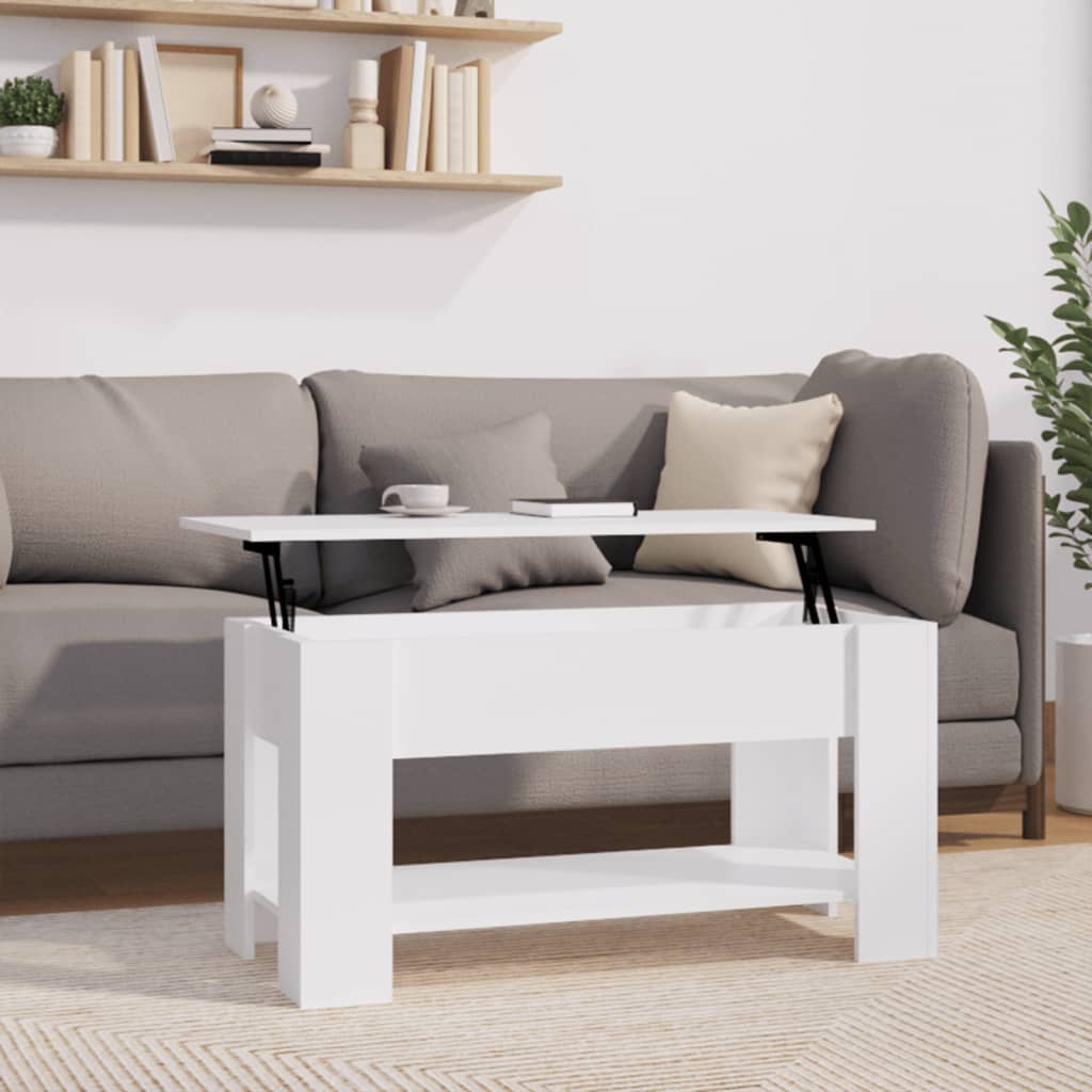 Coffee Table White 101x49x52 cm Engineered Wood