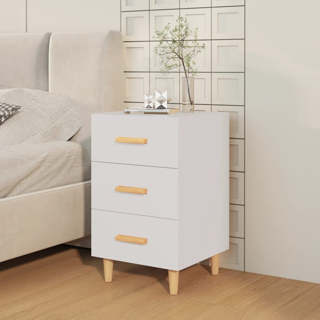 Bedside Cabinet White 40x40x66 cm Engineered Wood