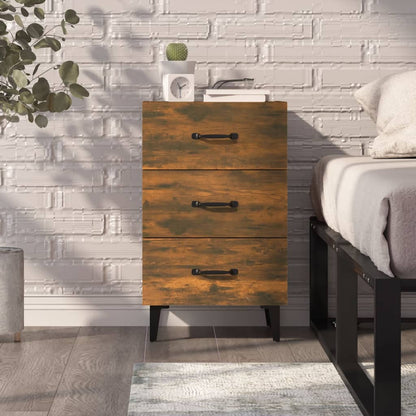 Bedside Cabinet Smoked Oak 40x40x66 cm Engineered Wood