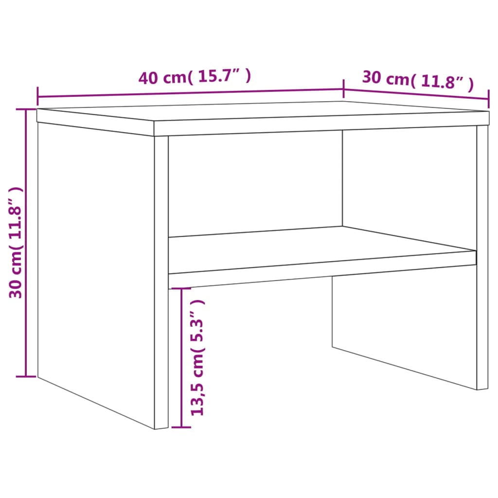 Bedside Cabinets 2 pcs Smoked Oak 40x30x30 cm Engineered Wood