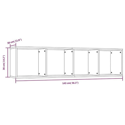 Book Cabinet/TV Cabinet Brown Oak 143x30x36cm Engineered Wood