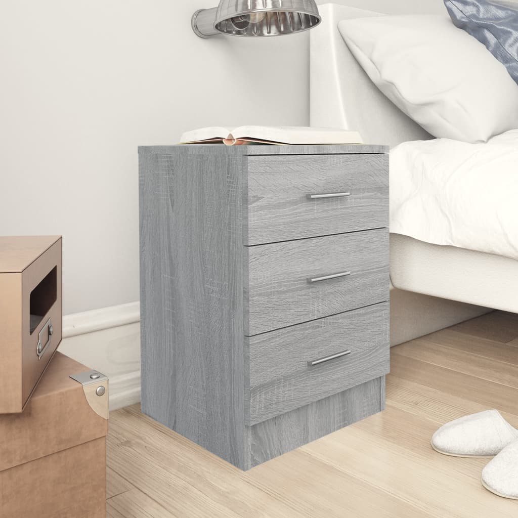 Bedside Cabinet Grey Sonoma 38x35x56 cm Engineered Wood