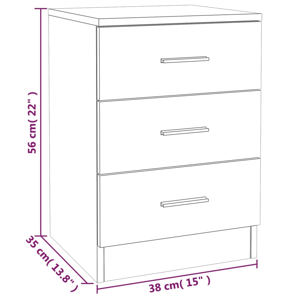 Bedside Cabinets 2 pcs Grey Sonoma 38x35x56 cm Engineered Wood