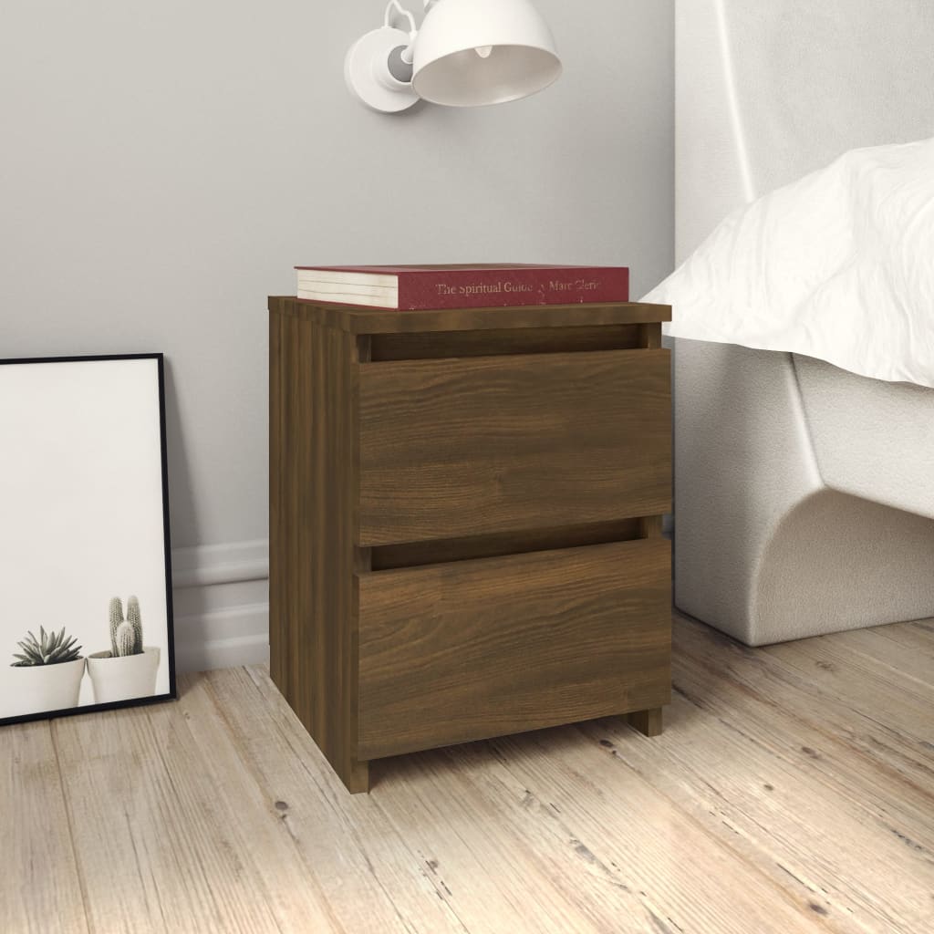 Bedside Cabinets 2 pcs Brown Oak 30x30x40 cm Engineered Wood