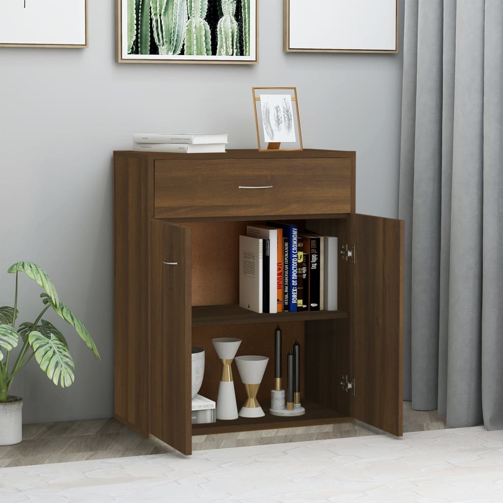 Sideboard Brown Oak 60x30x75 cm Engineered Wood