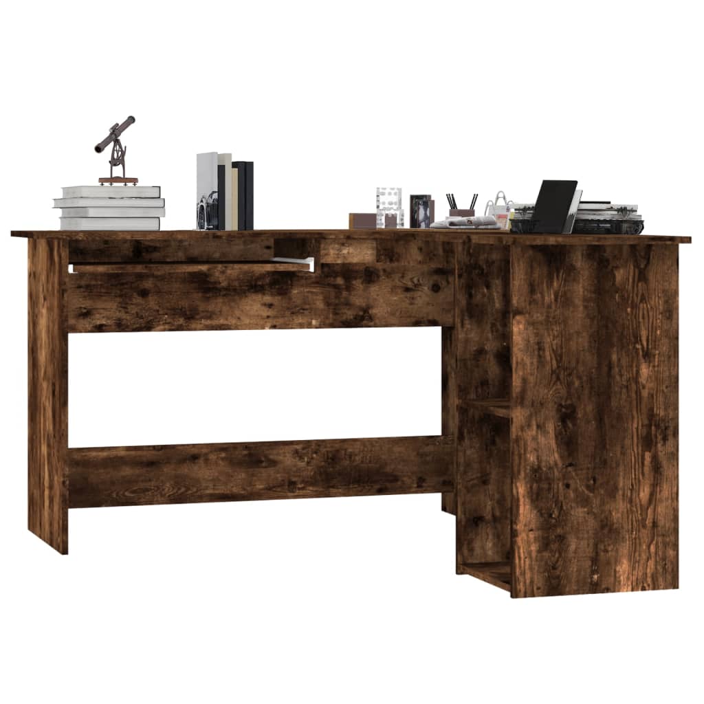 Corner Desk Smoked Oak 120x140x75 cm Engineered Wood