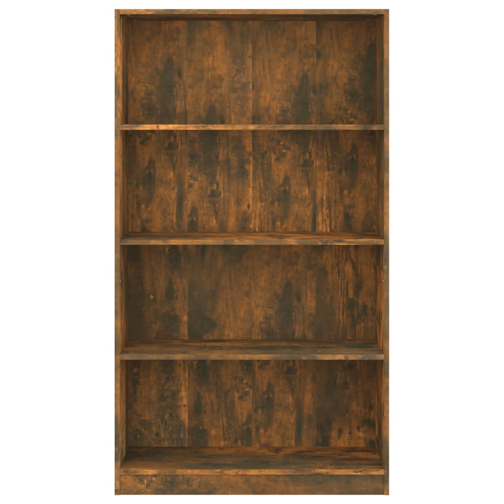 4-Tier Book Cabinet Smoked Oak 80x24x142 cm Engineered Wood