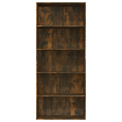 5-Tier Book Cabinet Smoked Oak 80x30x189 cm Engineered Wood