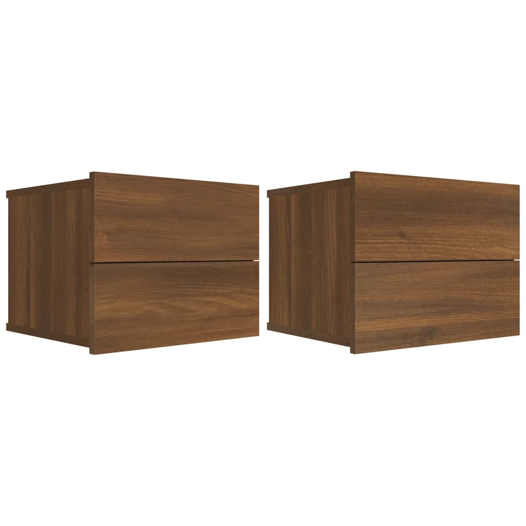 Bedside Cabinets 2 pcs Brown Oak 40x30x30 cm Engineered Wood