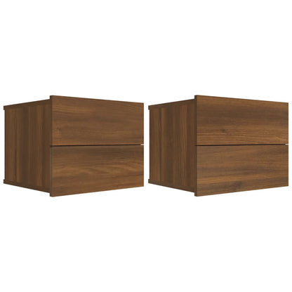 Bedside Cabinets 2 pcs Brown Oak 40x30x30 cm Engineered Wood