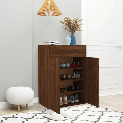 Shoe Cabinet Brown Oak 60x35x84 cm Engineered Wood