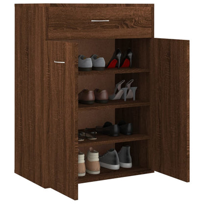 Shoe Cabinet Brown Oak 60x35x84 cm Engineered Wood