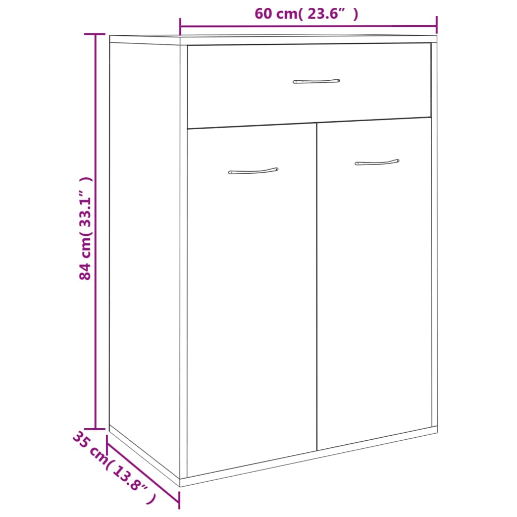 Shoe Cabinet Brown Oak 60x35x84 cm Engineered Wood