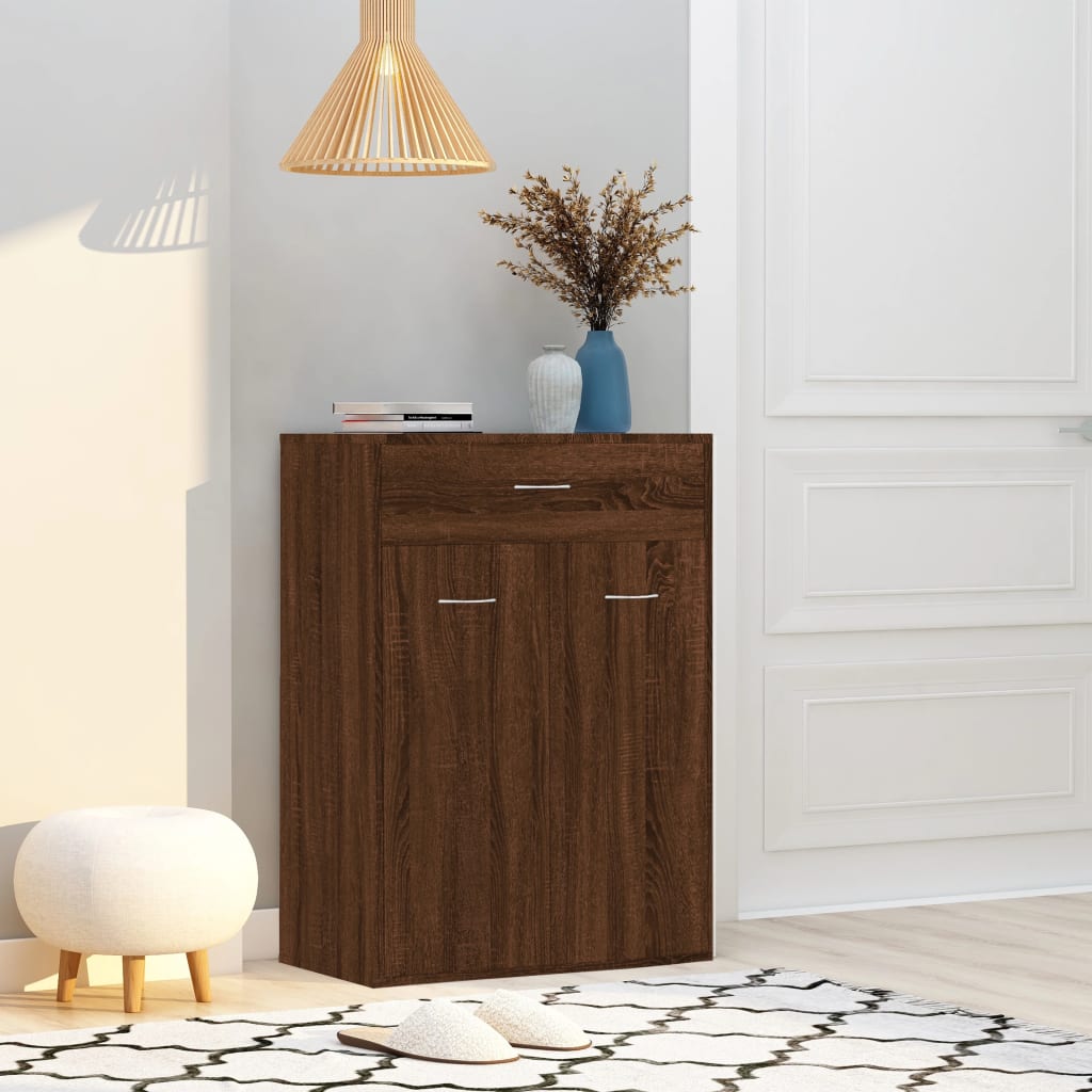 Shoe Cabinet Brown Oak 60x35x84 cm Engineered Wood