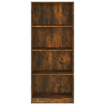 4-Tier Book Cabinet Smoked Oak 60x24x142 cm Engineered Wood