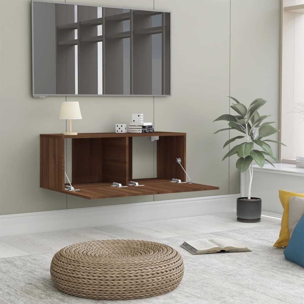 TV Cabinet Brown Oak 80x30x30 cm Engineered Wood