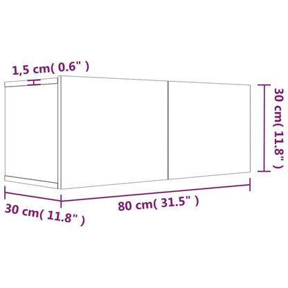 TV Cabinet Brown Oak 80x30x30 cm Engineered Wood