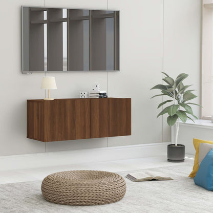 TV Cabinet Brown Oak 80x30x30 cm Engineered Wood