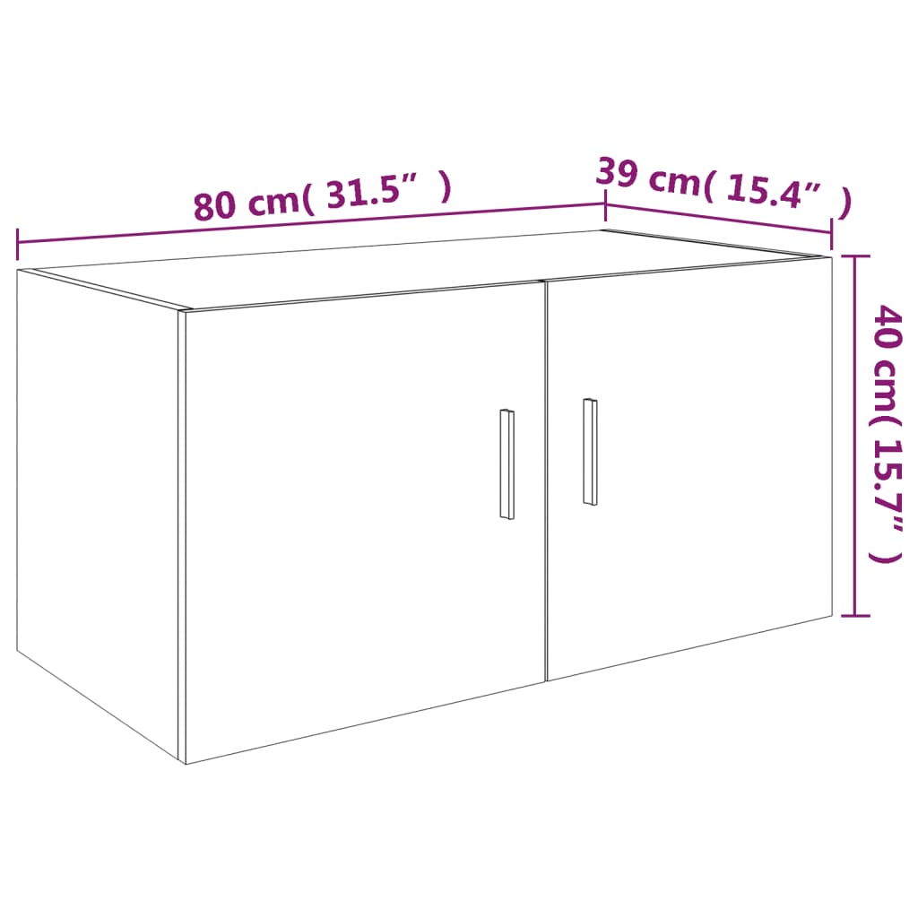 Wall Mounted Cabinet Grey Sonoma 80x39x40 cm Engineered Wood